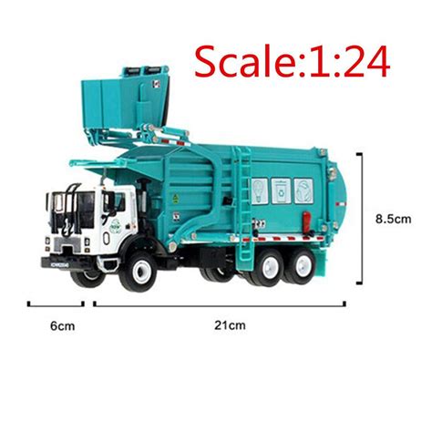 Generic 124 Garbage Truck Model Metal Diecast Recycling Clean Garbage