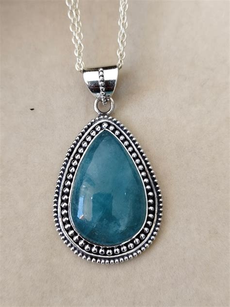 Amazonite Pendant In Solid 925 Sterling Silver Gorgeous Etsy