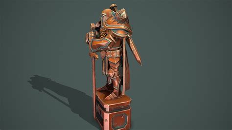 3d Model Statue Knight Vr Ar Low Poly Cgtrader