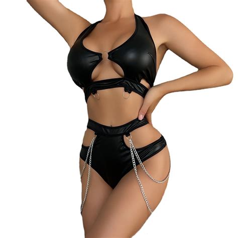 Odeerbi Women S Leather Lingerie Set 2024 Valentine S Day Lingerie