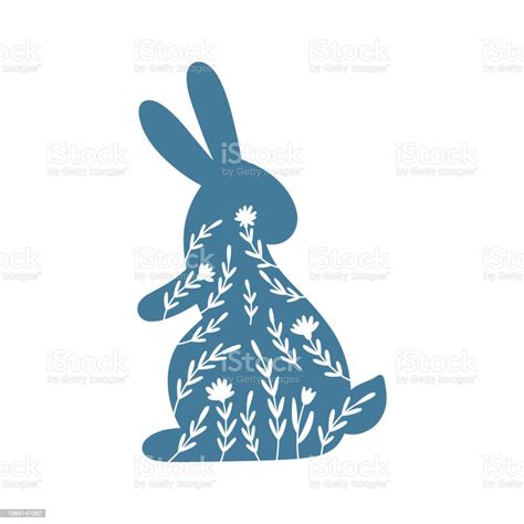 Happy Easter Vector Illustrations Of Bunnies Rabbits Icons Decorated