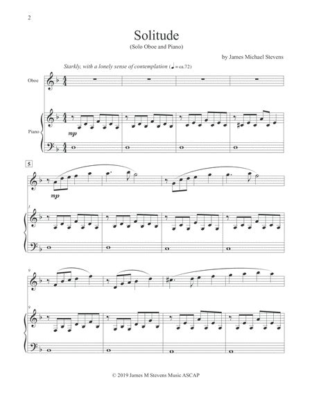 Download Solitude Oboe And Piano Sheet Music By James Michael Stevens Sheet Music Plus Music