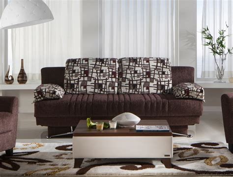 FANTASY Aristo Sleeper Sofa w/Storage in Burgundy by Istikbal