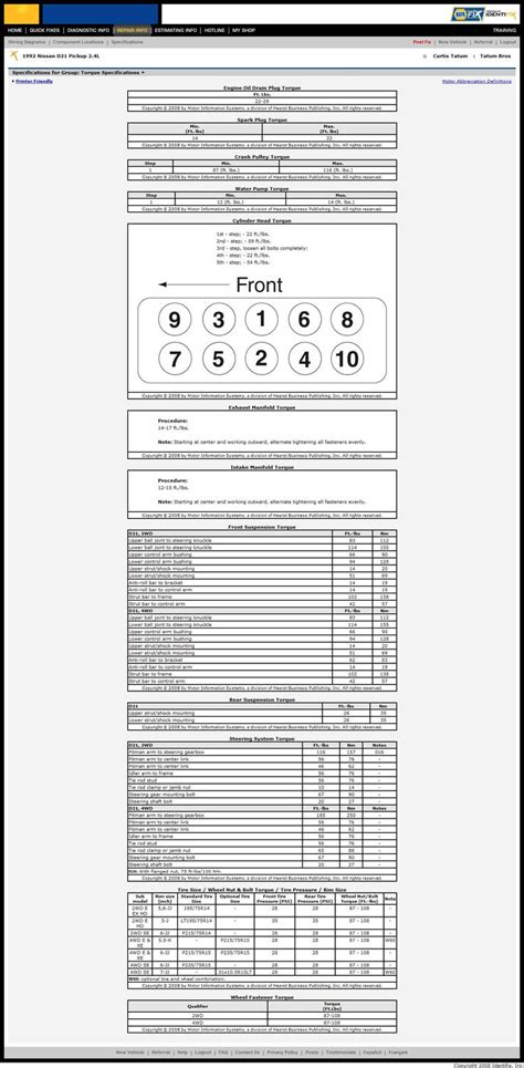 Nissan Torque Spec Diagram How To Read Nissan Torque Specs