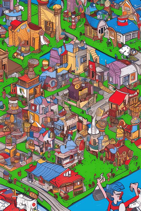 Fantasy City Where Is Waldo Style Realistic Illustration Creative Fabrica