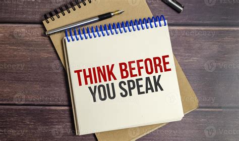 think before you think words with brown wooden background 13849115