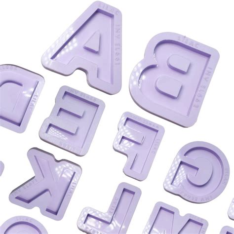 Molde De Silicone Para Resina Letras De Alfabeto Padrão Invertido