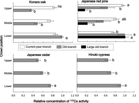 Average Relative 137 Cs Activity Concentrations In Branch Components