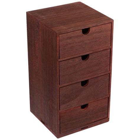 NUOLUX Wooden Storage Box Desktop Drawer Organizer Wood Outdoor Bins