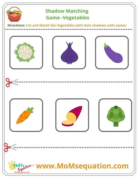 Cut And Paste Fruits And Vegetable Worksheets For Preschool Momsequation