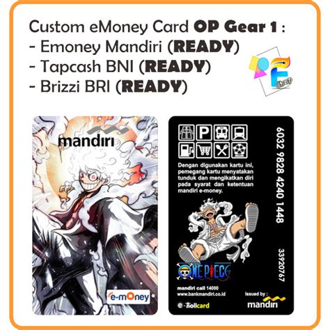 Jual Kartu EMoney EToll Tapcash BRIZZI Edisi One Piece Gear5 Custom