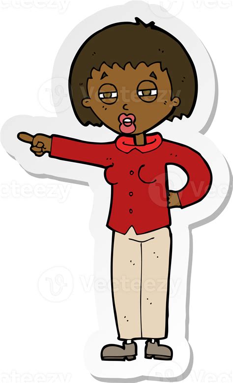 Sticker Of A Cartoon Woman Telling Off 44996509 Png