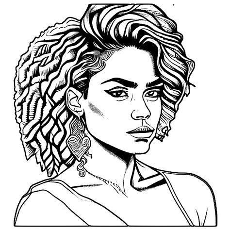 Ausmalbild Blonde Maskuline Latina Creative Fabrica
