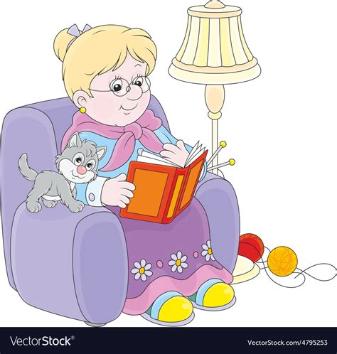 Granny Reading Royalty Free Vector Image Vectorstock