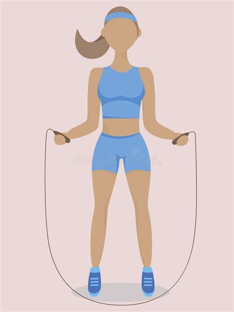 Girl With Skipping Rope Stock Vector Illustration Of Drawings 42097341