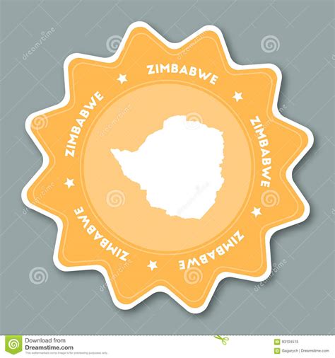 De Kaartsticker Van Zimbabwe In In Kleuren Vector Illustratie