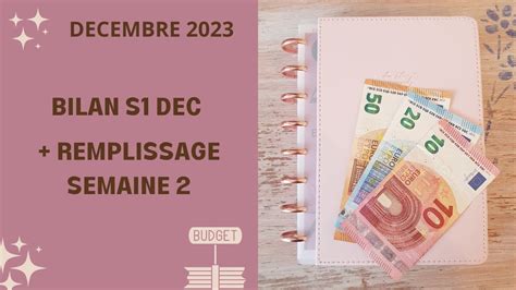 Enveloppes Budget Bilan Ere Semaine D Cembre Remplissage S Dec