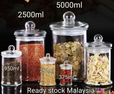 Ml Ml Ml Ml Airtight Glass Jar Balang Kaca Kedap