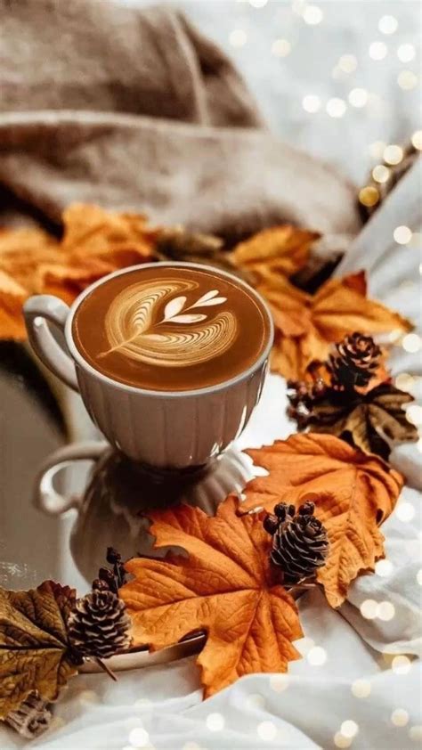 Fall Cozy Aesthetic With Coffee Candles Pumpkins And Leaves 🍁🍂🍁 🎃 ☕️ Autumn Coffee Good