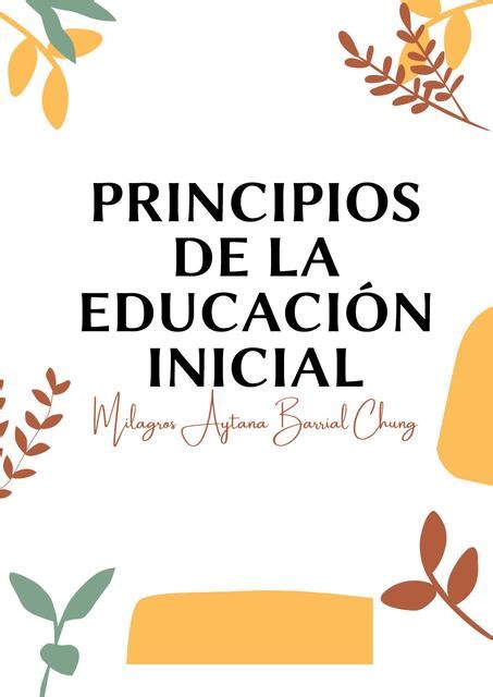 Principios De La Educación Inicial Elblogdemissmily Udocz