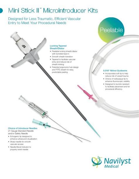 Mini Stick Ii Peelable Microintroducer Kits Data Navilyst Medical