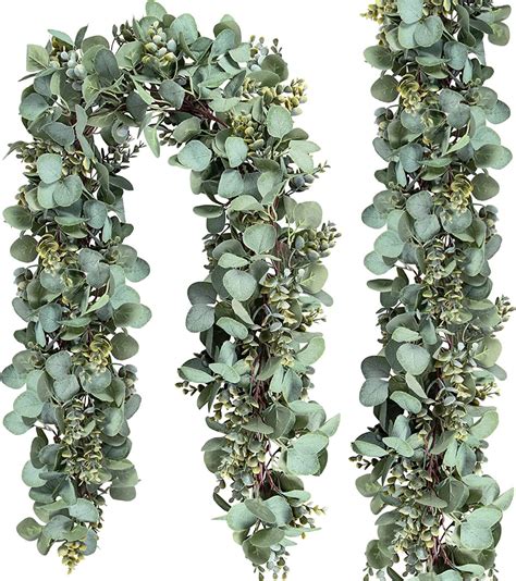 Amazon Ouddy Decor Faux Eucalyptus Garland Ft Artificial