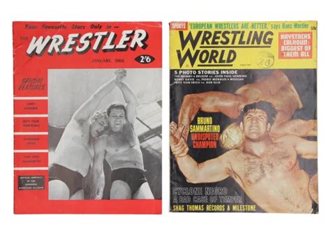 The Wrestler Magazine Jan 1966 Wrestling World August 1964 Vintage 60s