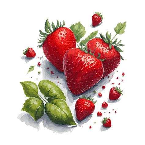 Vector De Acuarela Aromas Clipart De Frutas De Fresa Fondo Blanco