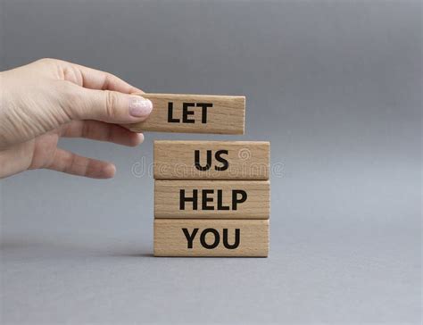 Let Us Help You Symbol Wooden Blocks With Words Let Us Help You