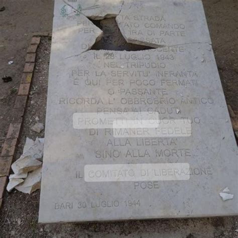 Bari Vandalizzata La Lapide Che Ricorda La Strage Fascista Di Via