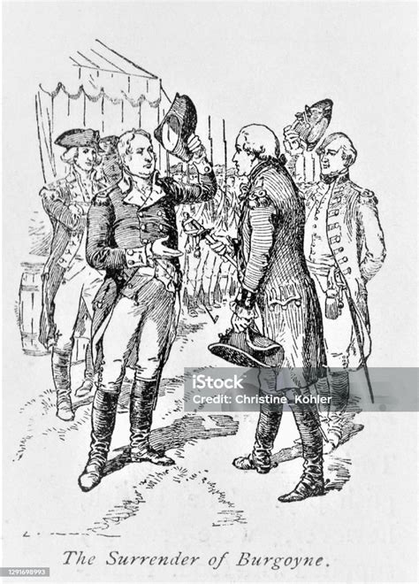 Burgoyne Surrenders American Revolution Stock Illustration Download