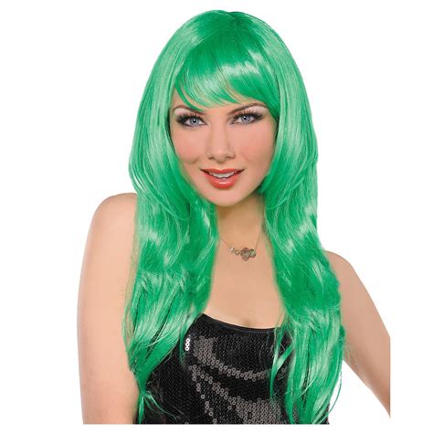 Glamorous Long Green Wig Party City Green Wig Glamour Wigs