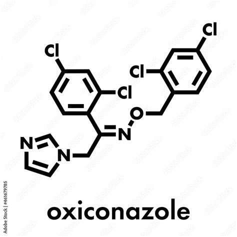 Oxiconazole Antifungal Drug Molecule Skeletal Formula Stock Vector