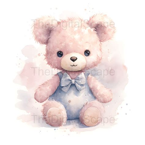 Fluffy Teddy Bear Clipart 10 High Quality Jpgs Scrapbooks - Etsy