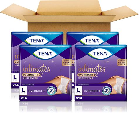 Tena Intimates Disposable Overnight Underwear For Women Large Size 56 Ct