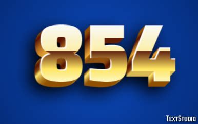 854 Text Effect and Logo Design Number