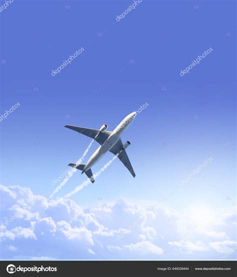 Vertical Nature Background Aircraft Jet Trailing Smoke Sky Airplane