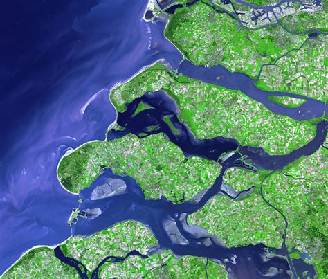 ASTER Satellite Image of Dikes in the Netherlands | Satellite Imaging Corp