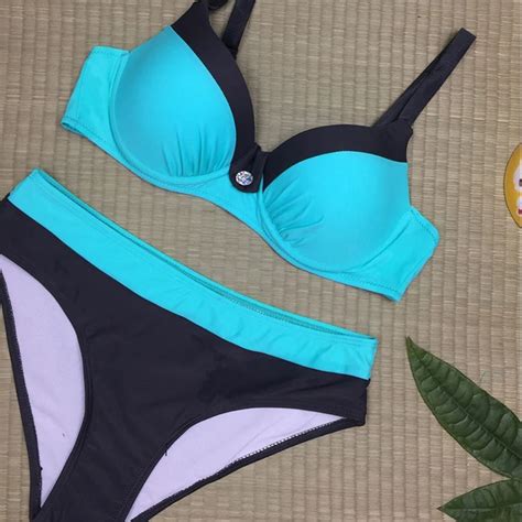 Women Swimsuit New Bikini Sexy Bandeau Swimwear Push Up Big Breast Bathing Suit Two Piece