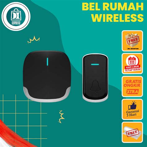 Jual Bel Rumah Wireless Door Bell Waterproof Pintu Receiver Bel Rumah