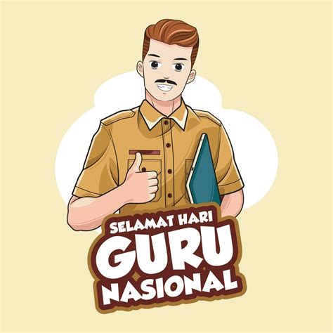 Selamat hari guru nasional or happy Indonesia teachers day. Vector