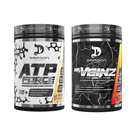 Dragon Pharma Atp Force Creatina Y Mr Veinz Pre Entreno Fitness