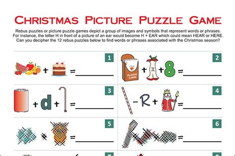 Christmas Rebus Puzzles With Answers