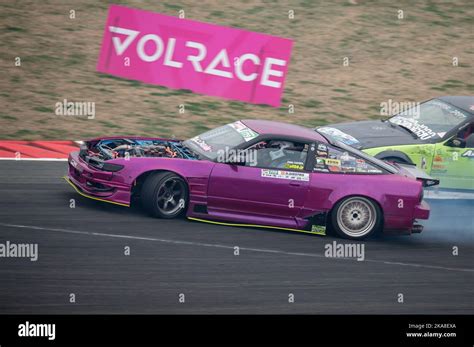 Nissan Silvia S13 Sileighty Drifting On The Race Track Stock Photo Alamy