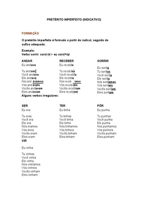 Conjugar O Verbo Sorrir - Conjugação do Verbo Sorrir no Pretérito Imperfeito | PDF | Idiomas