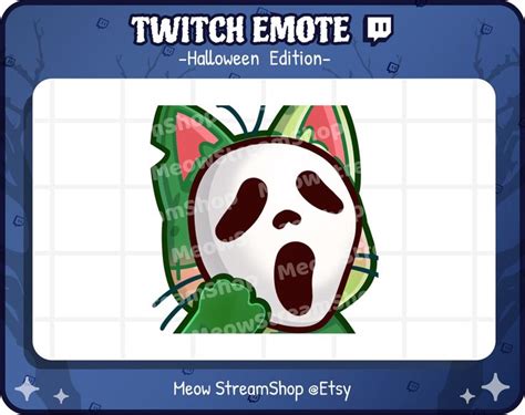 Twitch Emote Cute Zombie Cat Scream Mask Horror Emotes Etsy