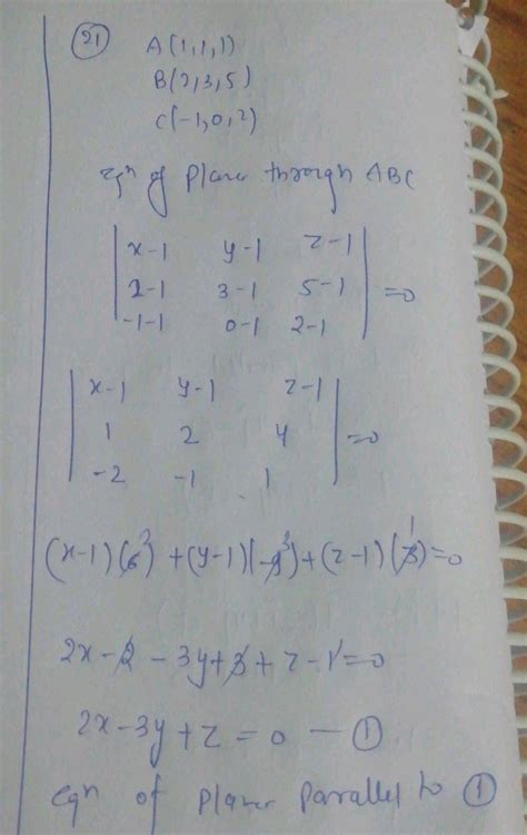 Let A 1 1 1 B2 3 5 And C 1 0 2 Be Three Points Then