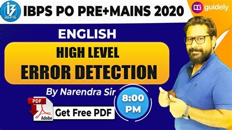 IBPS PO 2020 IBPS PO English Error Detection And Correction