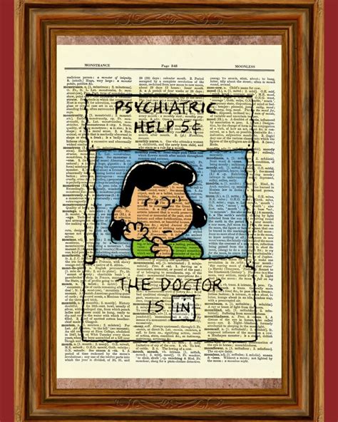 Charlie Brown Lucy Psychiatrist Booth Vintage Dictionary Art Print ...
