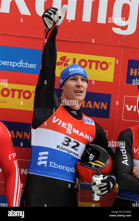 German Luger David Moeller Gestures During The Luge World Cup In